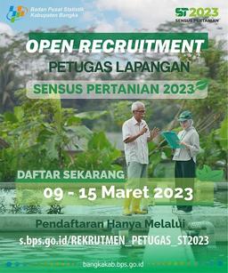 Rekrutmen Calon Petugas Pendataan Lapangan ST2023 BPS Kabupaten Bangka